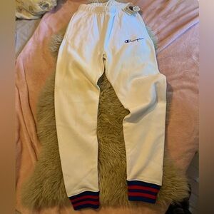 Champion Vintage Style White Fleece Lined Young Men’s Jogger